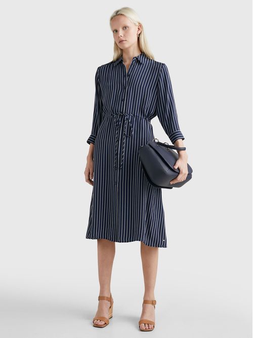 Vestido midi de rayas