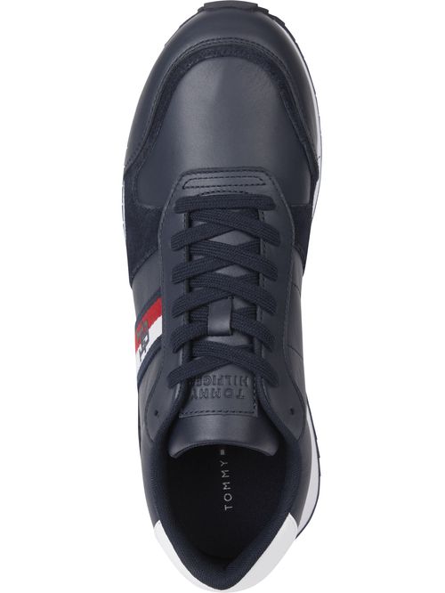 Zapatillas de running en piel con monograma