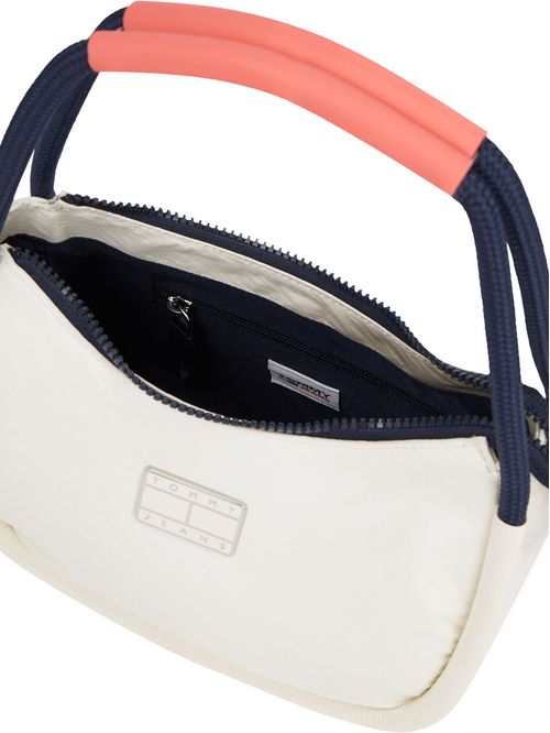 Cartera de hombro con cremallera e insignia