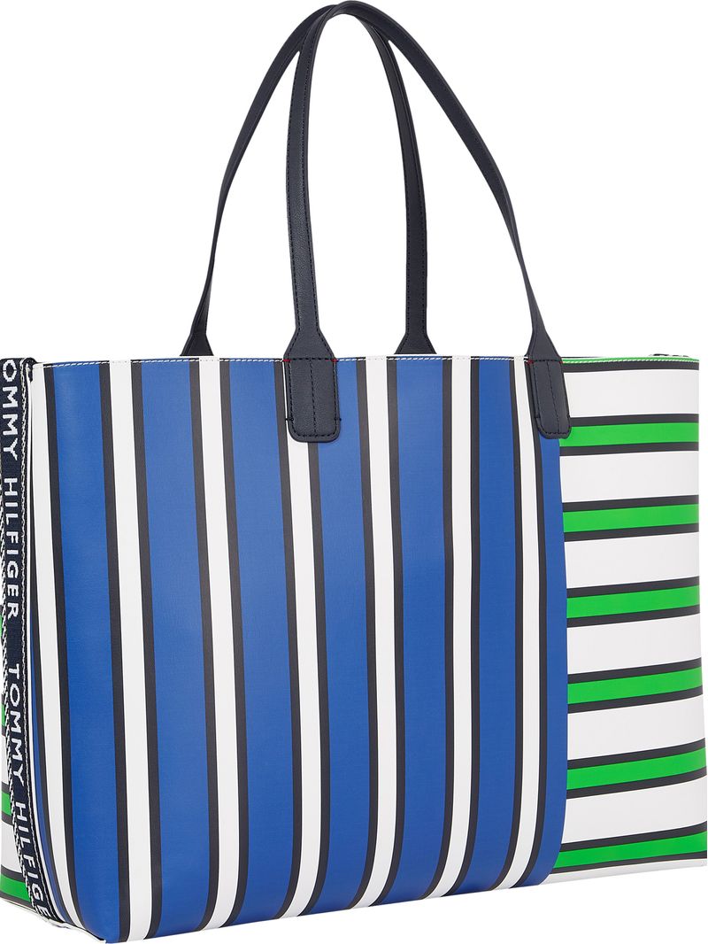 Cartera-tote-Iconic-de-rayas-mixtas