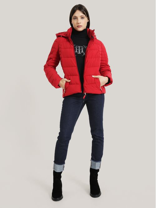 Campera acolchada con cierre de cremallera