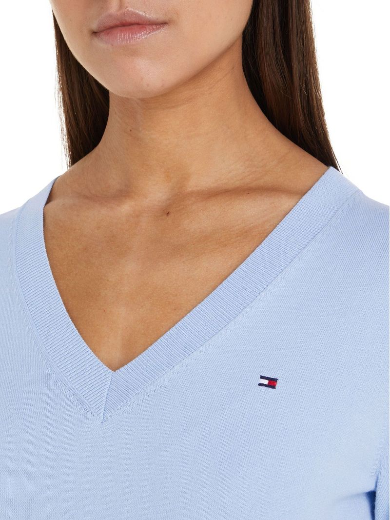 Sweater-de-punto-con-Cuello-en-V