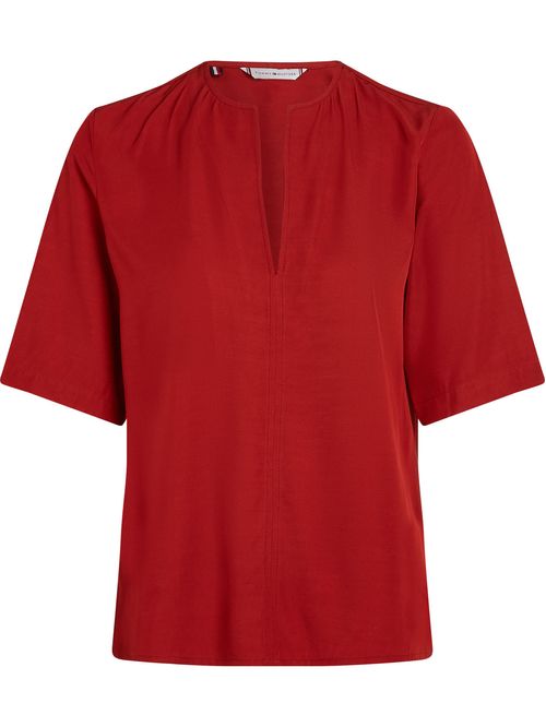 Blusa de corte regular con cuello en v