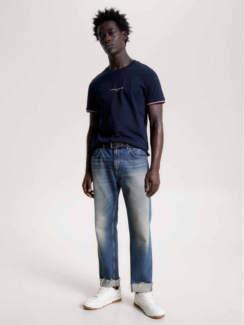 Remera-de-corte-slim-con-mangas-ribeteadas