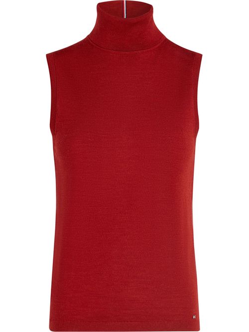 Sweater sin mangas con cuello cisne