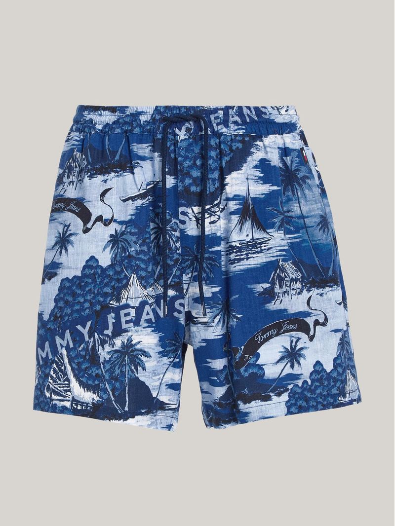 Pantalon-corto-con-estampado-hawaiano