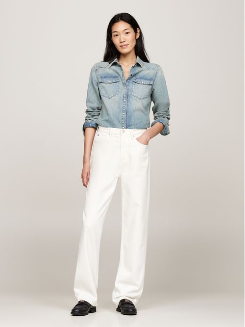 Camisa denim manga larga