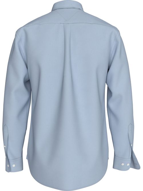 Camisa herringbone solida de corte regular