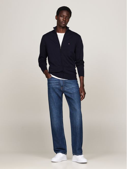 Sweater de cuello perkins con cremallera