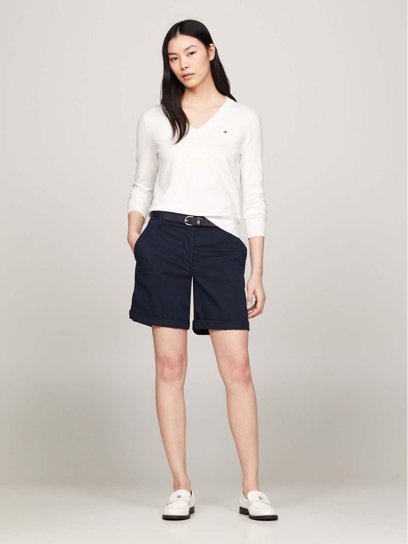 Sweater-de-cuello-V-con-logo