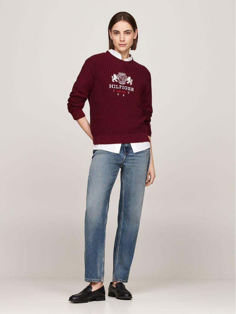 Sweater-de-punto-gofrado-con-logo-bordado