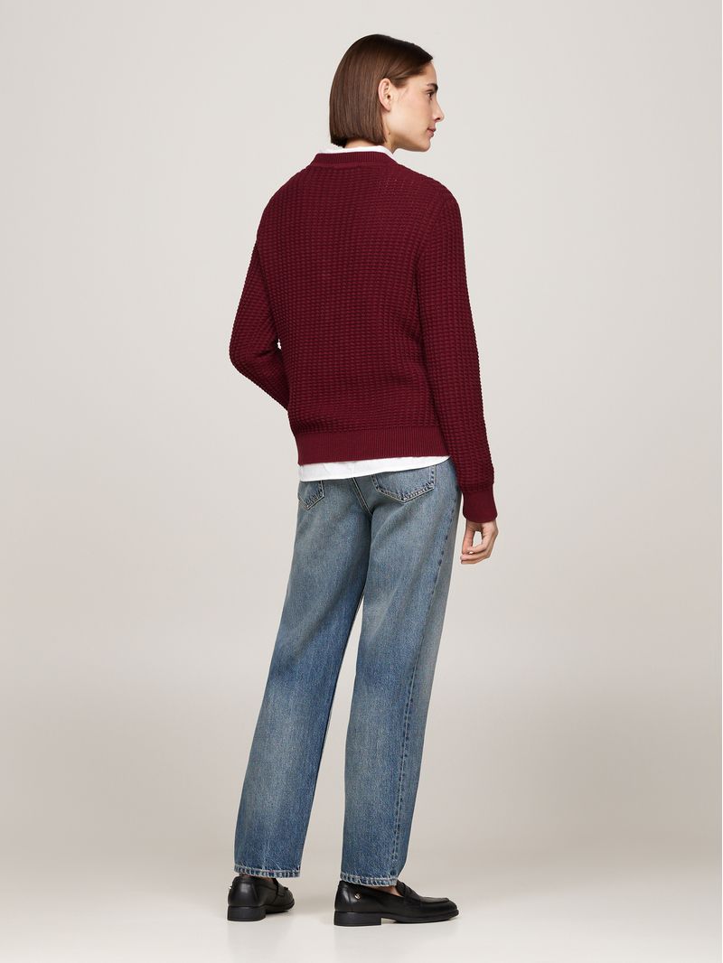 Sweater-de-punto-gofrado-con-logo-bordado