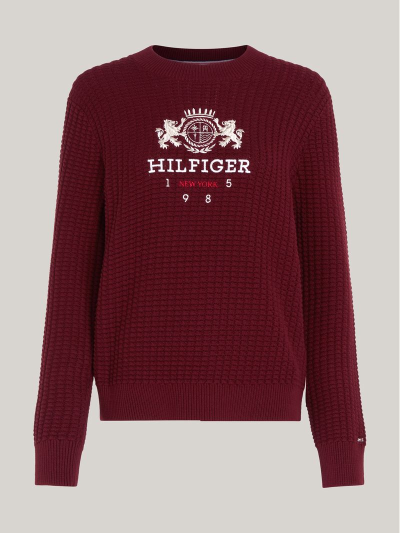 Sweater-de-punto-gofrado-con-logo-bordado