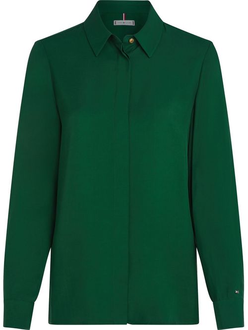 Camisa de corte amplio con logo metálico