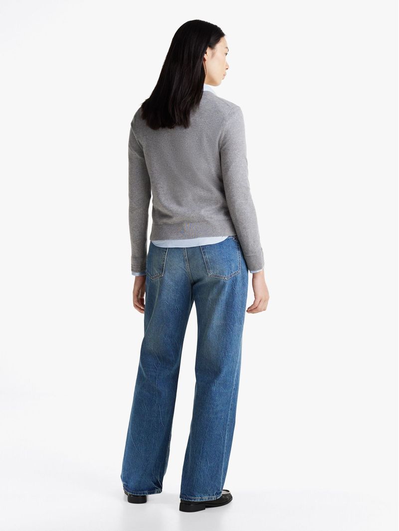 Sweater-de-punto-con-Cuello-en-V