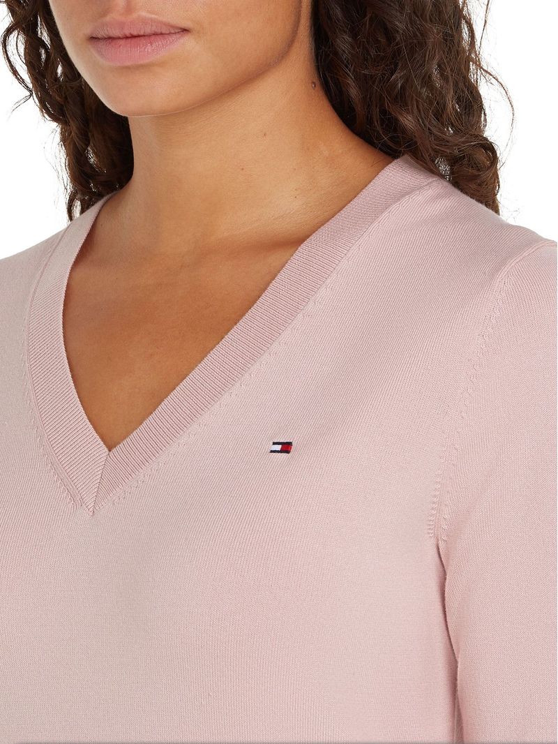 Sweater-de-punto-con-Cuello-en-V