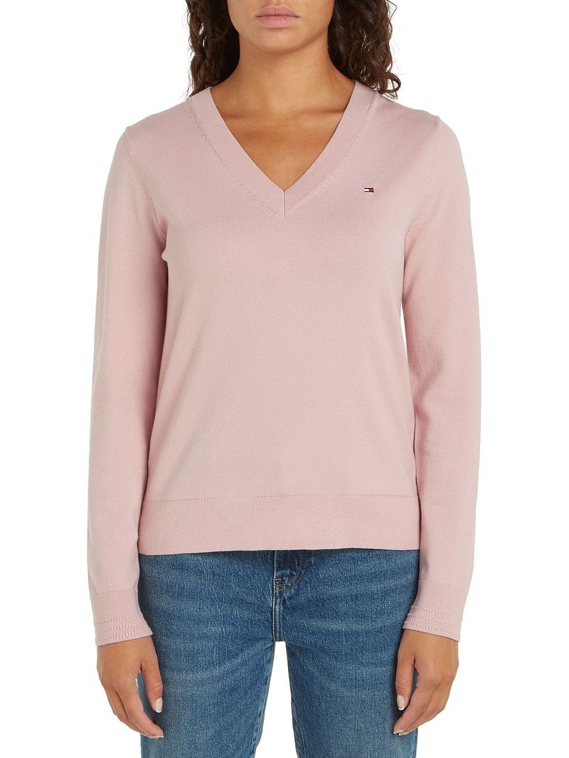 Sweater-de-punto-con-Cuello-en-V