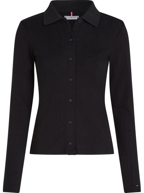 Camisa pointelle de corte slim