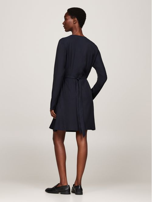 Vestido cruzado corto de botonadura doble