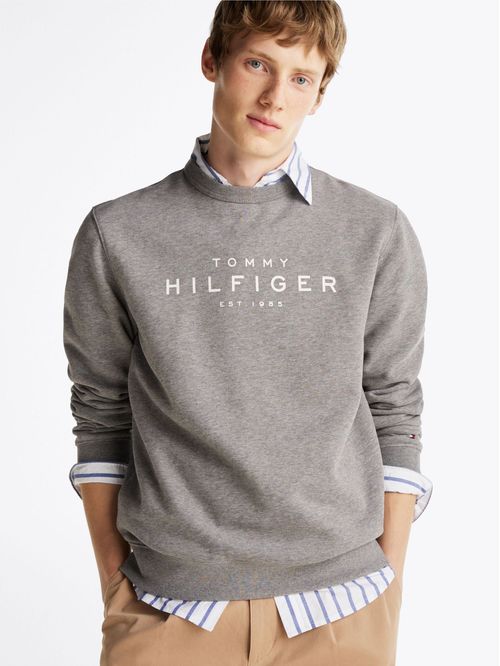 Buzo con logo y cuello redondo