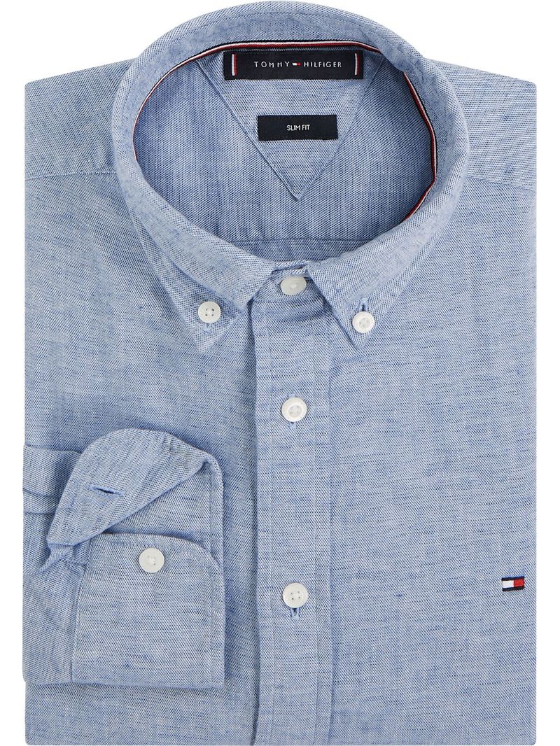 Camisa-de-lino-solida-de-corte-slim