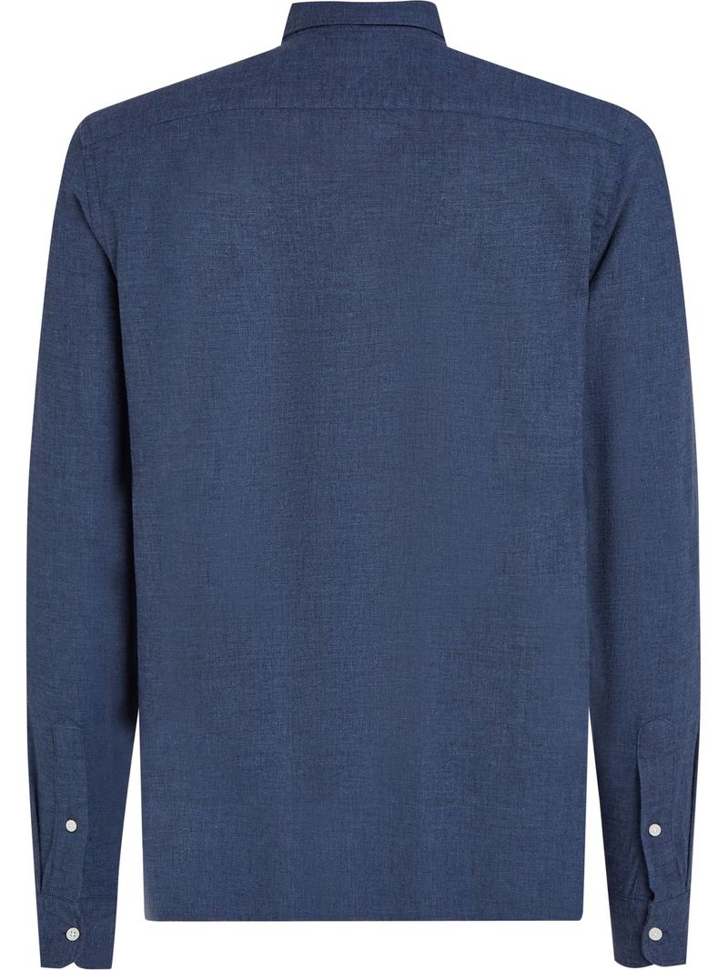 Camisa-de-lino-solida-de-corte-slim