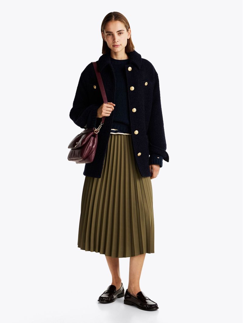 Falda-midi-plisada-con-logo-en-cintura