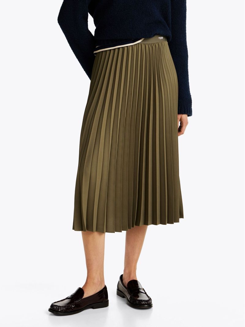 Falda-midi-plisada-con-logo-en-cintura