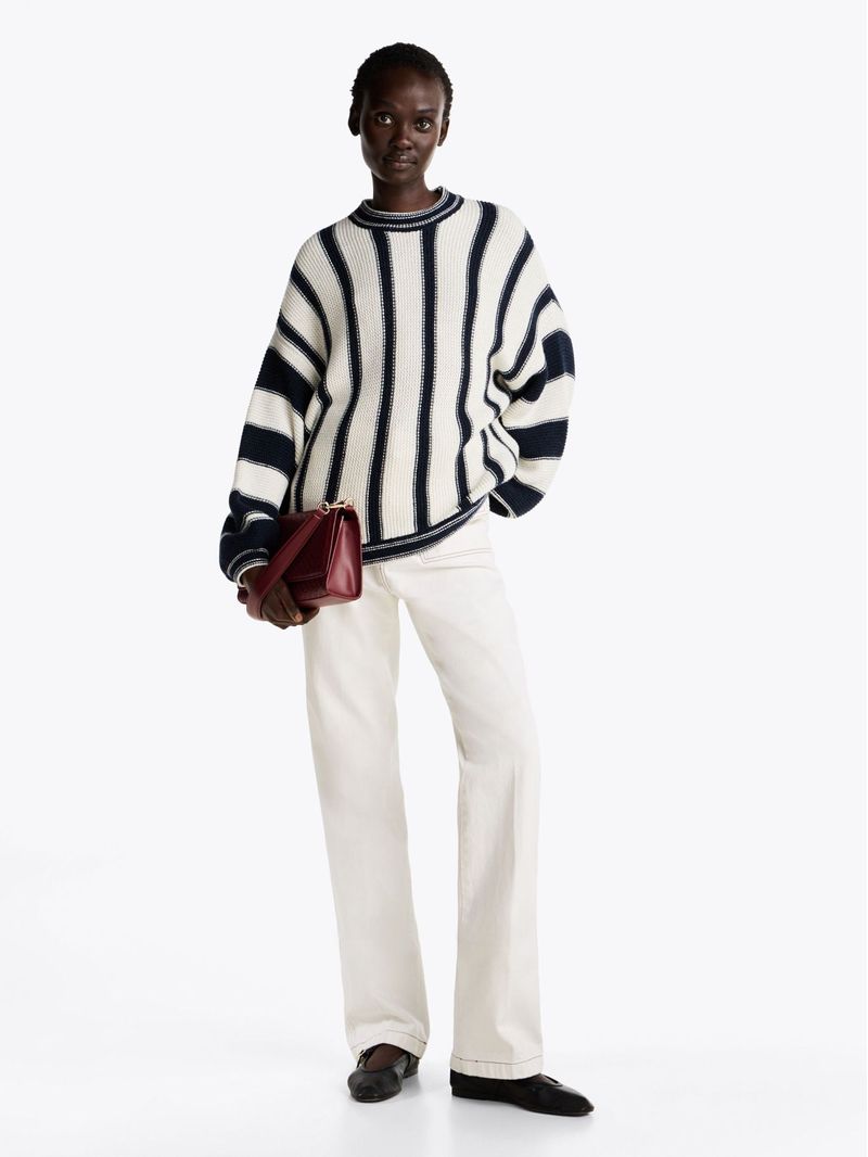 Sweater-amplio-de-rayas-mixtas-con-cachemira