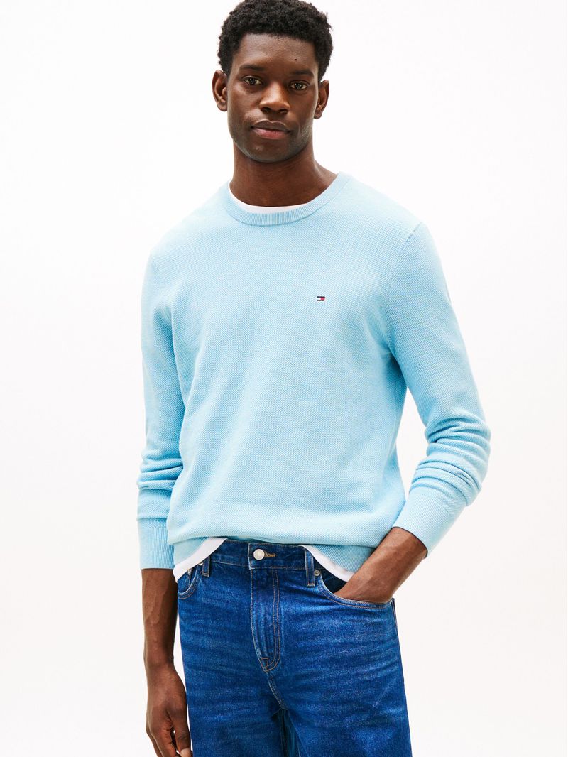 Sweater-de-punto-texturizado-y-cuello-redondo
