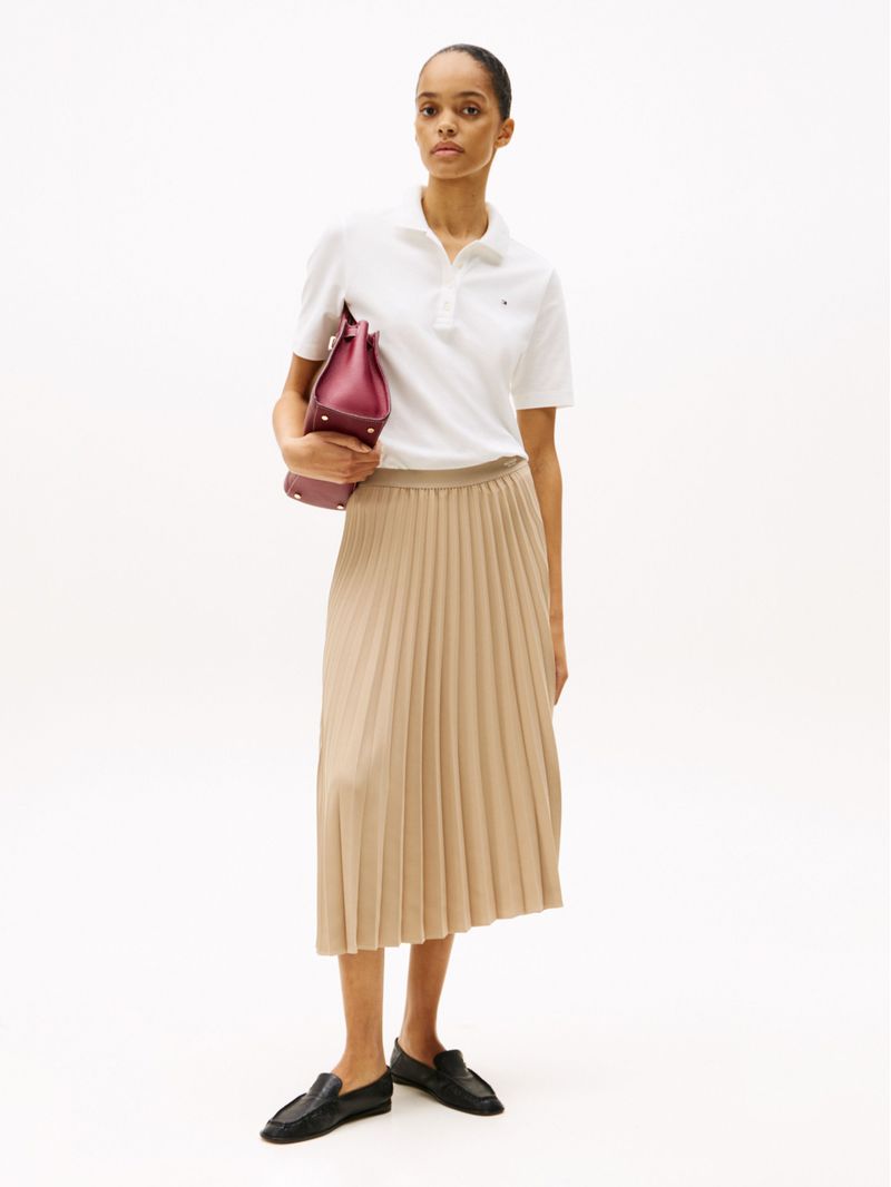 Falda-midi-plisada-con-logo-en-cintura