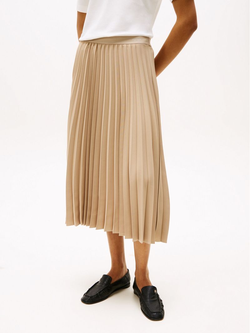 Falda-midi-plisada-con-logo-en-cintura