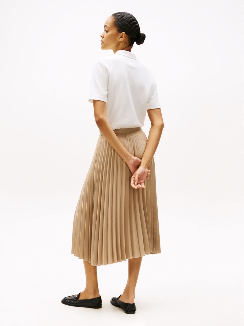Falda-midi-plisada-con-logo-en-cintura