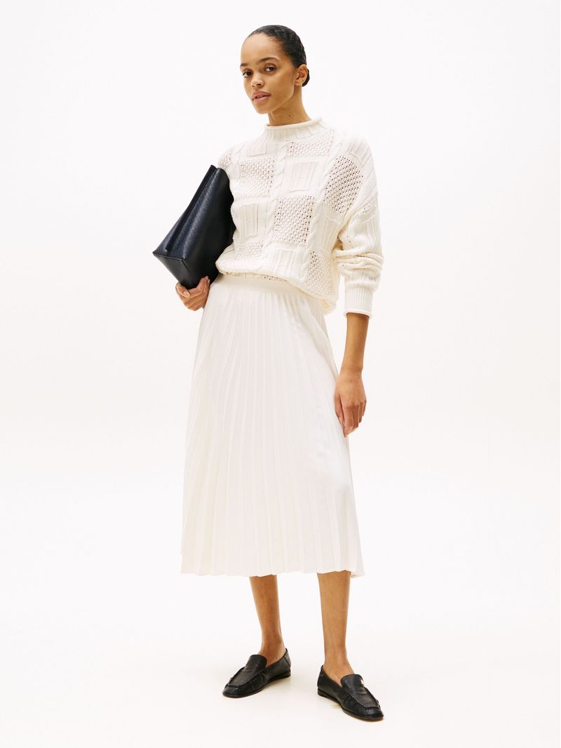 Falda-midi-plisada-con-logo-en-cintura