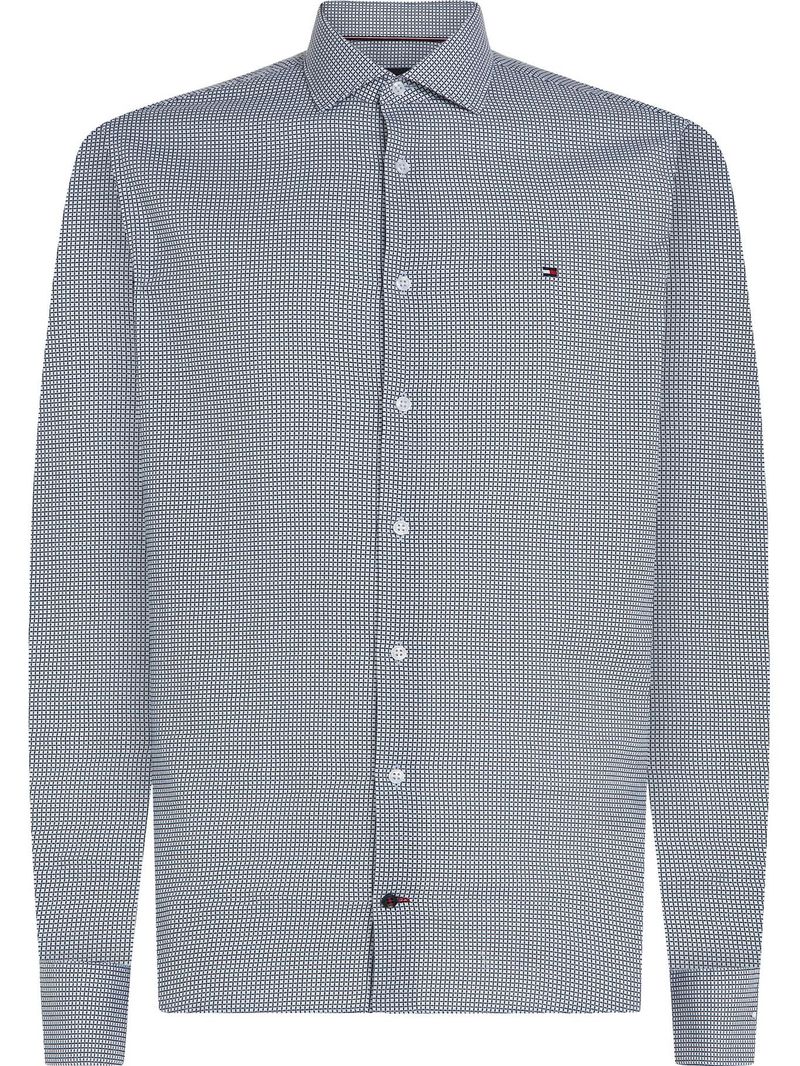 Camisa-con-micro-estampado-de-puntos-con-logo