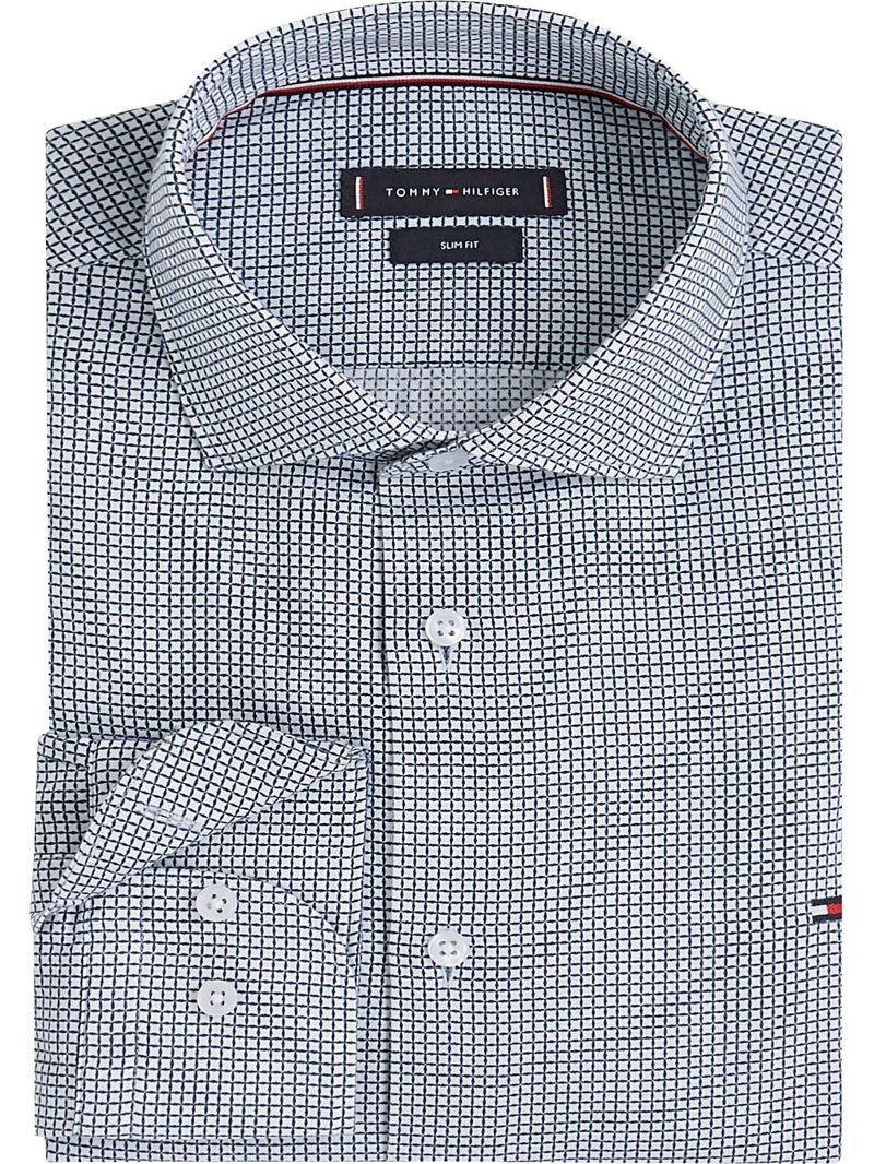 Camisa-con-micro-estampado-de-puntos-con-logo