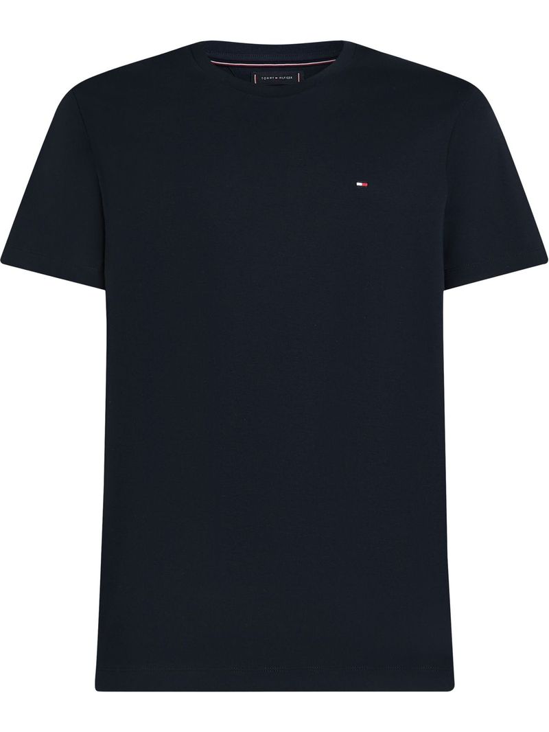 Remera-de-cuello-redondo-con-logo-bordado