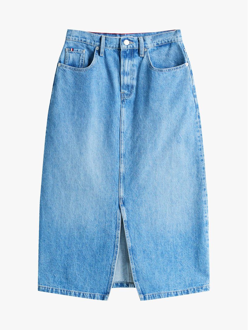Falda-midi-denim-de-cintura-alta