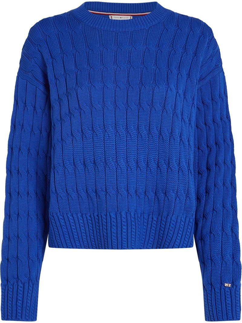 Sweater-de-punto-trenzado-con-cuello-redondo