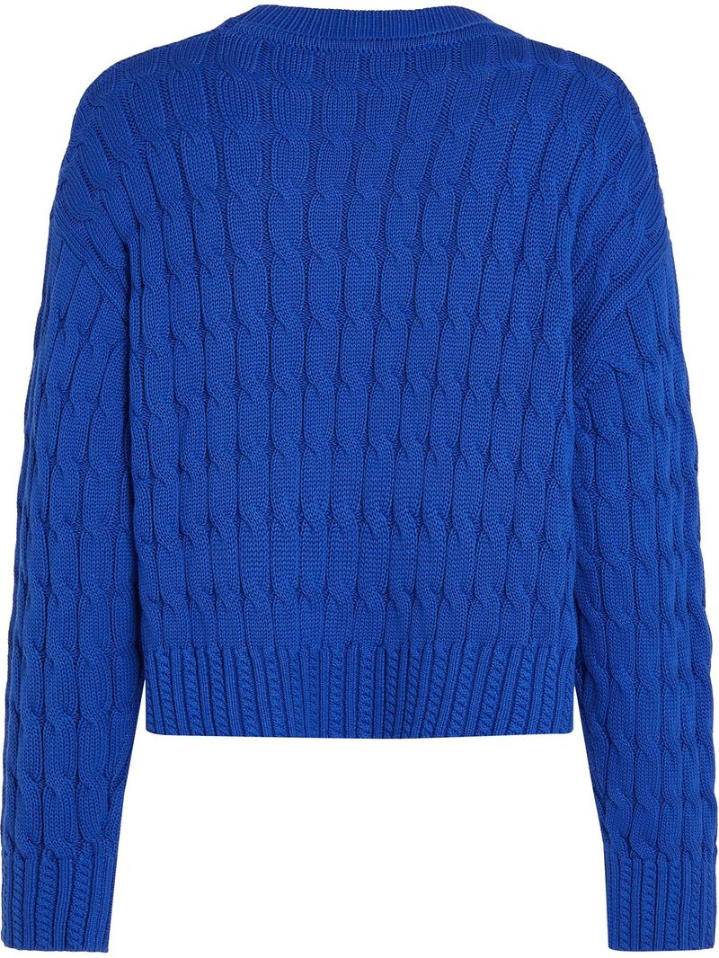 Sweater-de-punto-trenzado-con-cuello-redondo