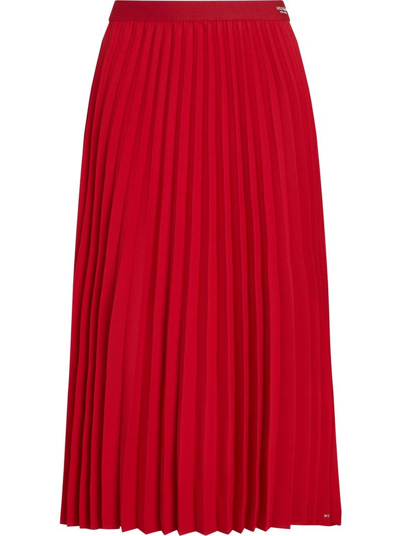 Falda-midi-plisada-con-logo-en-cintura