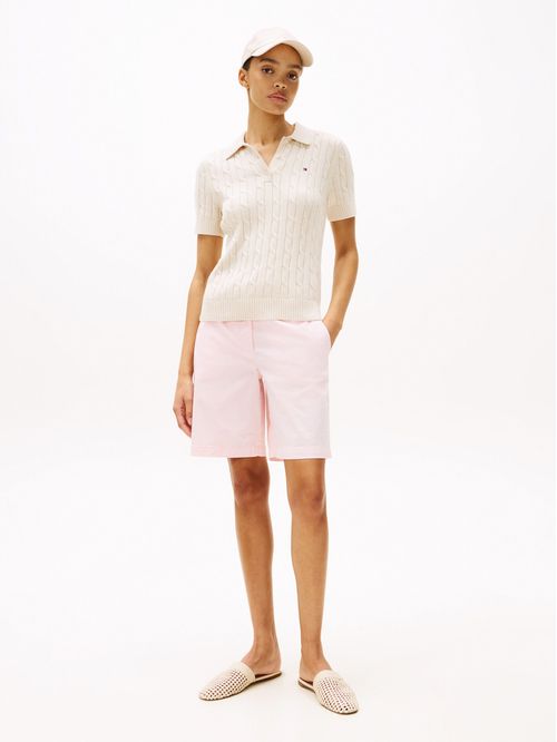 Pantalón corto chino Mom con vuelta