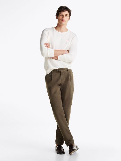 Sweater de cuello redondo con logo bordado