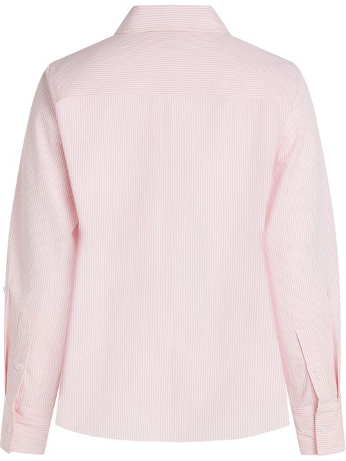 Camisa poplin a rayas con logo