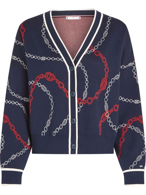 Campera de punto abotonada con patrón