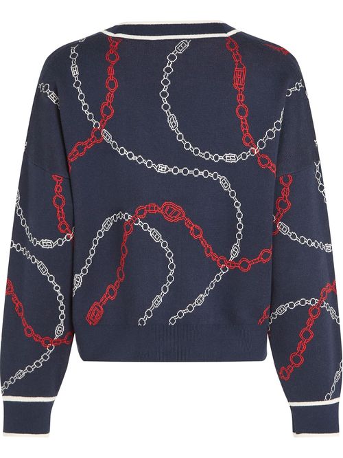 Campera de punto abotonada con patrón