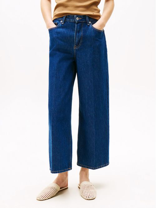 Jean tobillero de pierna ancha y talle alto