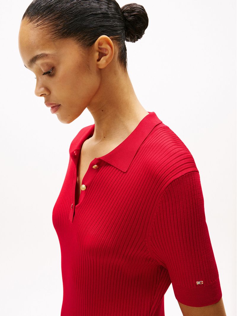 Minivestido-acanalado-con-cuello-chomba