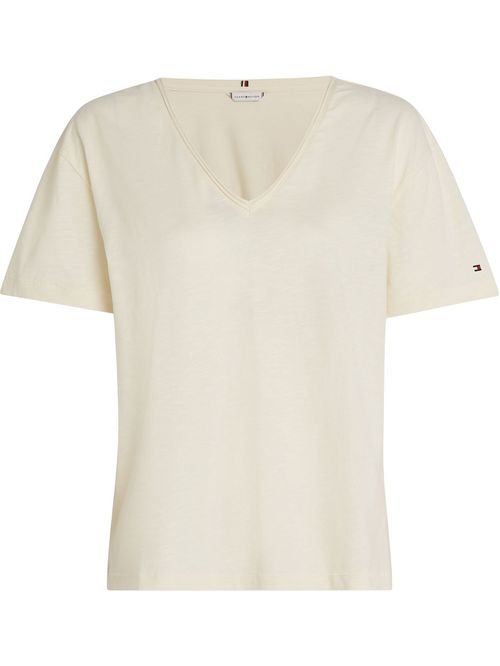 Remera texturizada con cuello en V