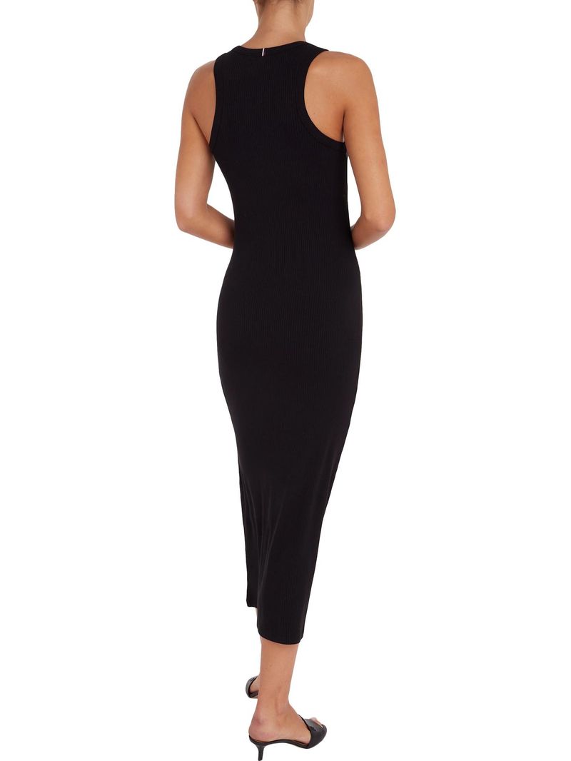 Vestido-ajustado-midi-con-textura-acanalada